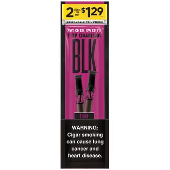 Swisher Sweets BLK Berry Tip Cigarillos, 30 Packs of 2 ($1.29 Pre-Priced)