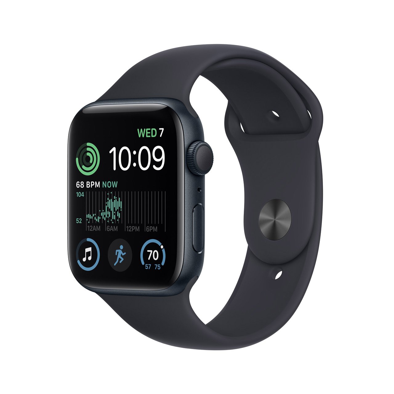 Apple Watch SE (2nd Generation) 44mm GPS - Midnight Aluminum Case with Midnight Sport Band M/L - MNTG3LL/A - Image 1