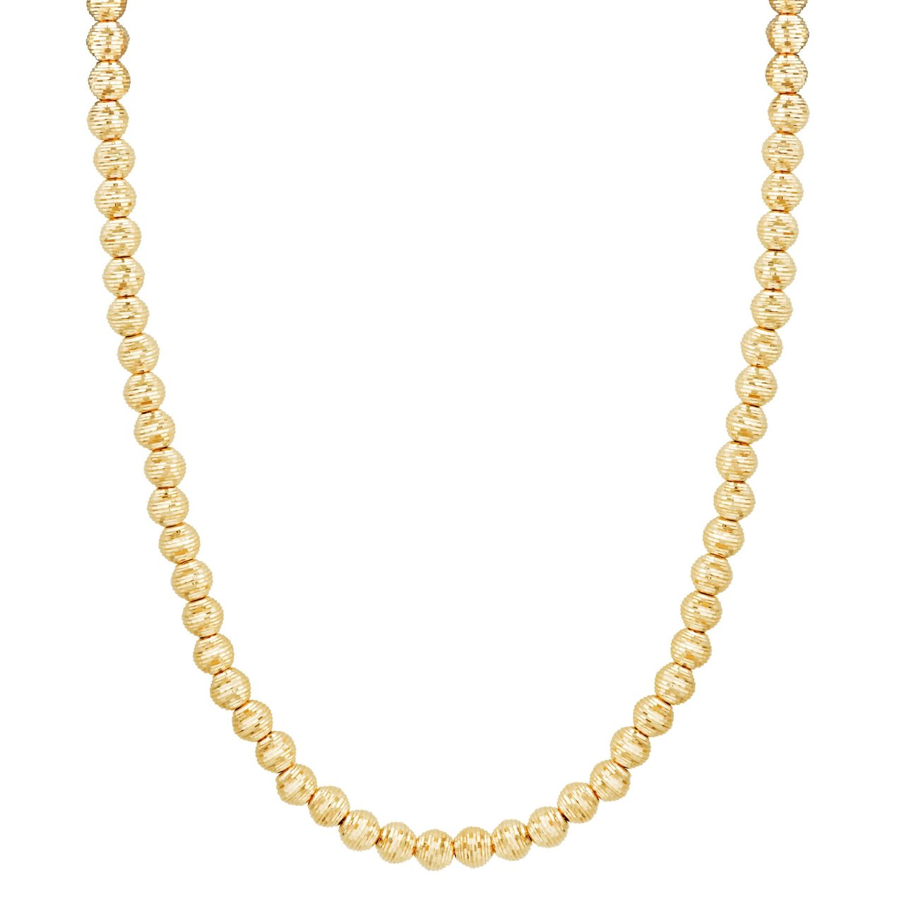 14kt Yellow Gold Bead Necklace 18" Made in Italy - Image 1