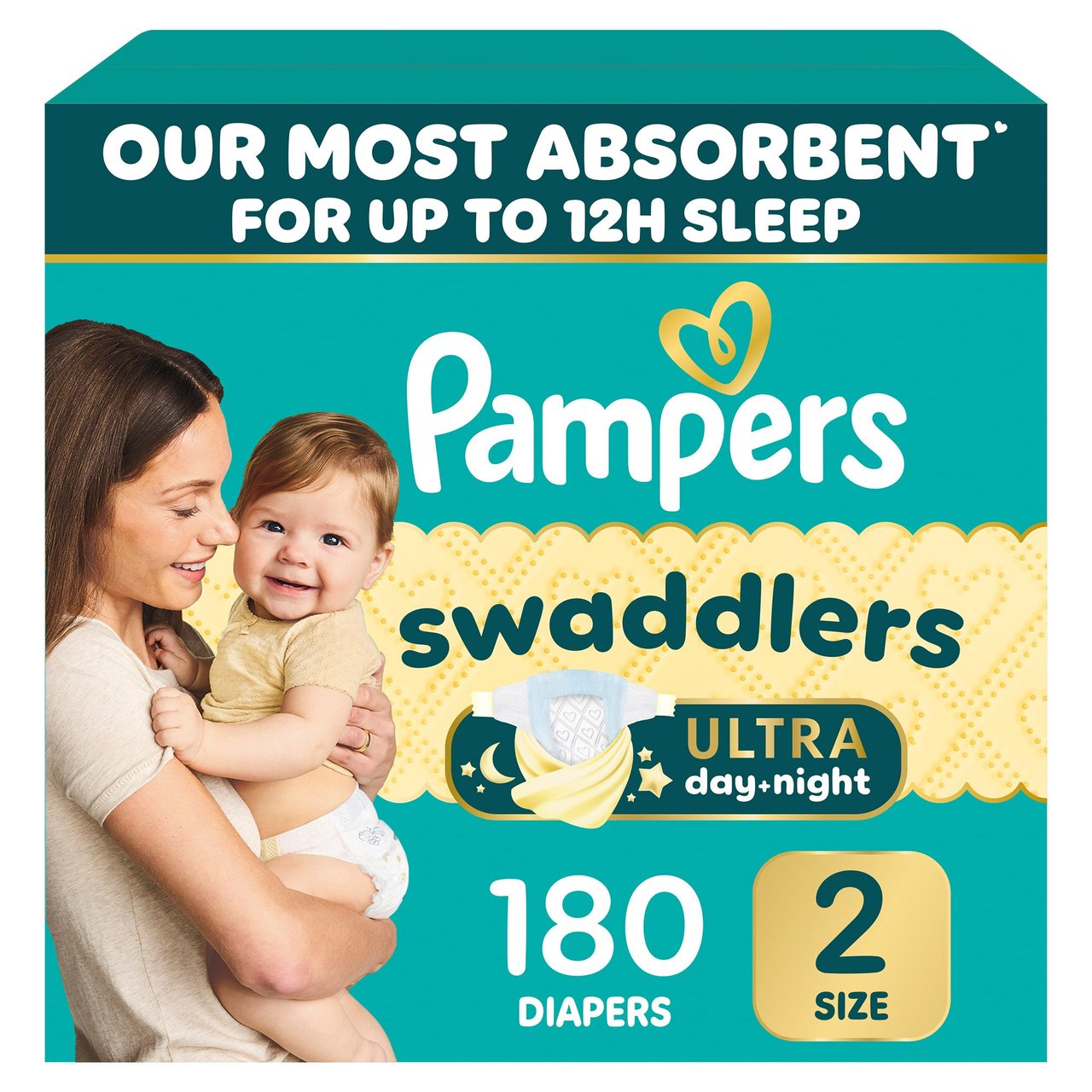 Pampers Swaddlers Ultra Size 2, 180 Count - Image 1