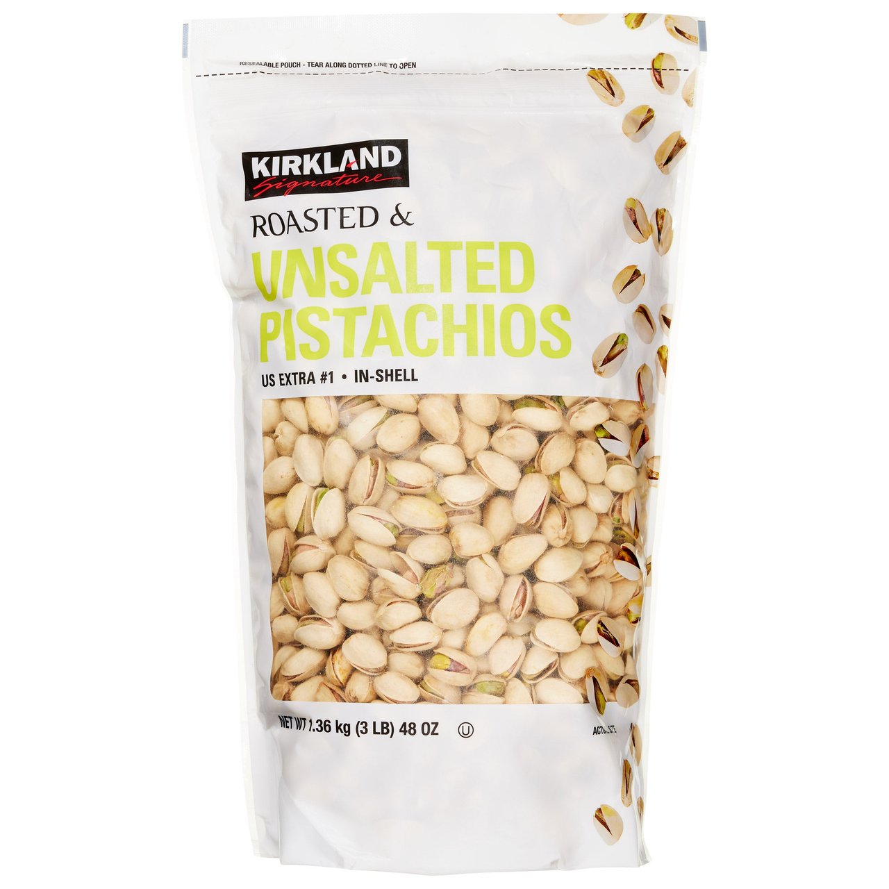 Kirkland Signature Unsalted In-Shell Pistachios 3 lbs - Image 1