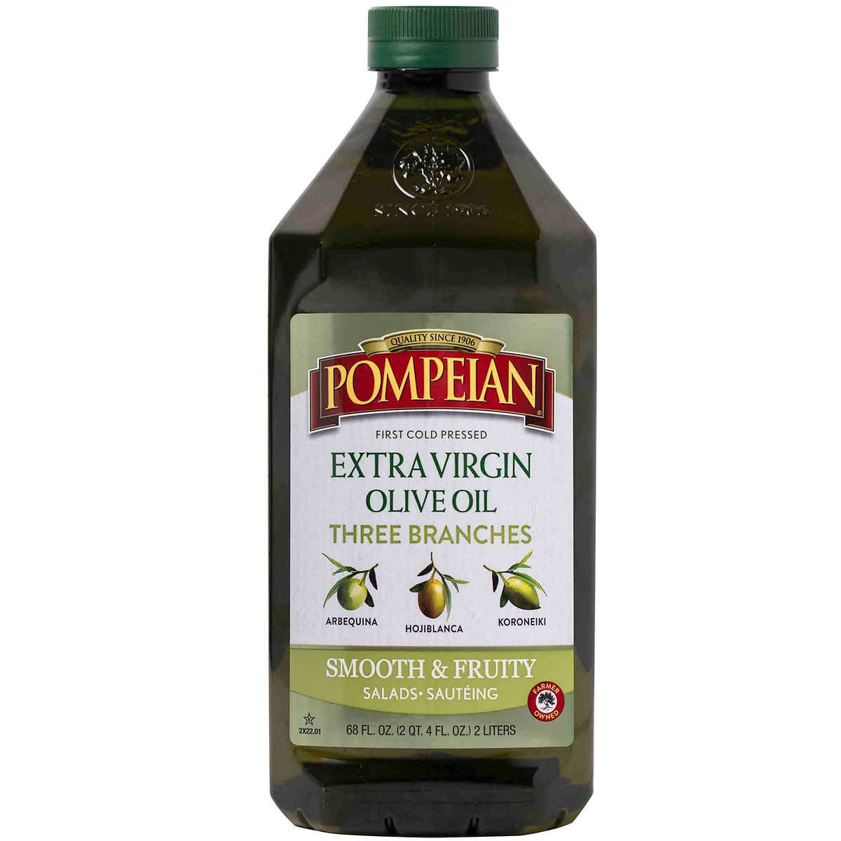Pompeian Three Branches Extra Virgin Olive Oil 68 FL OZ - Image 1