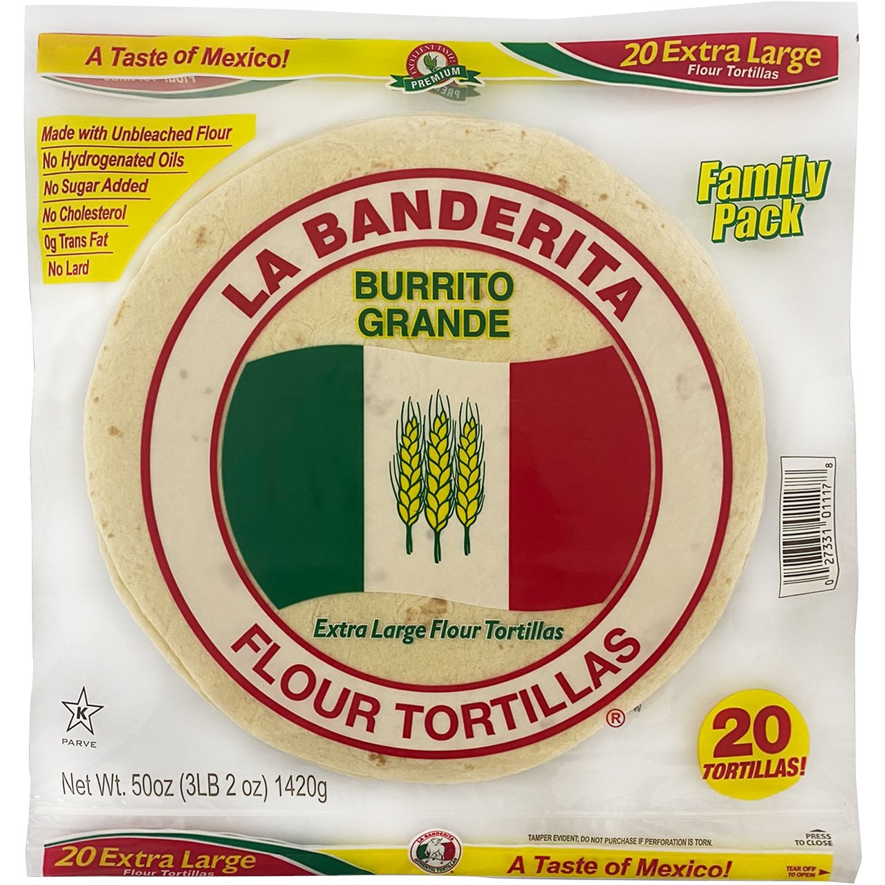 La Banderita 10" Burrito Tortillas, 20 CT - Image 1