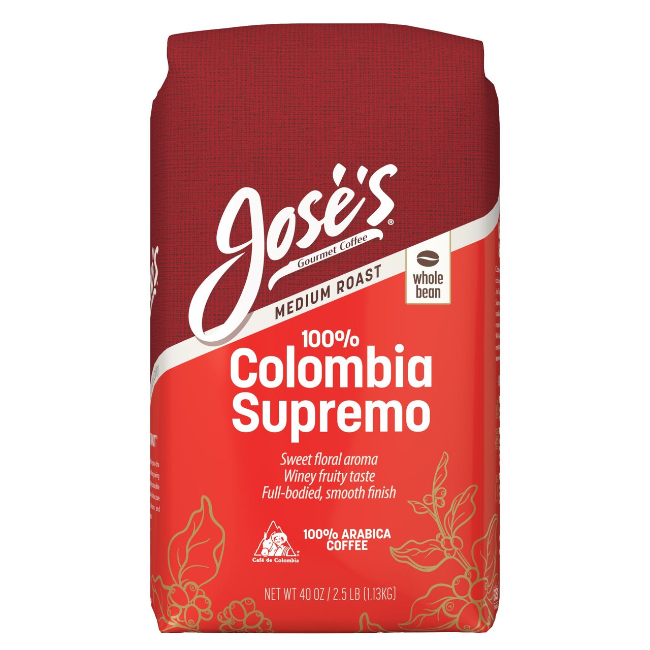 Jose's Coffee Colombia Supremo 2.5 lbs Whole Bean - Image 1