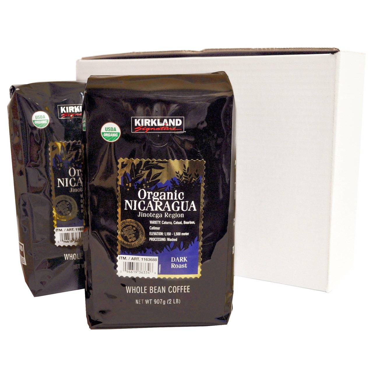 Kirkland Signature Organic Nicaragua Whole Bean Coffee, 2 lbs - Image 1