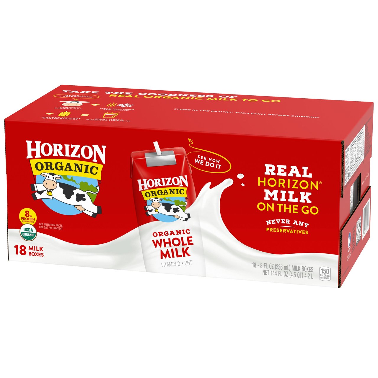 Horizon Organic Whole Milk 18/8 oz - Image 1