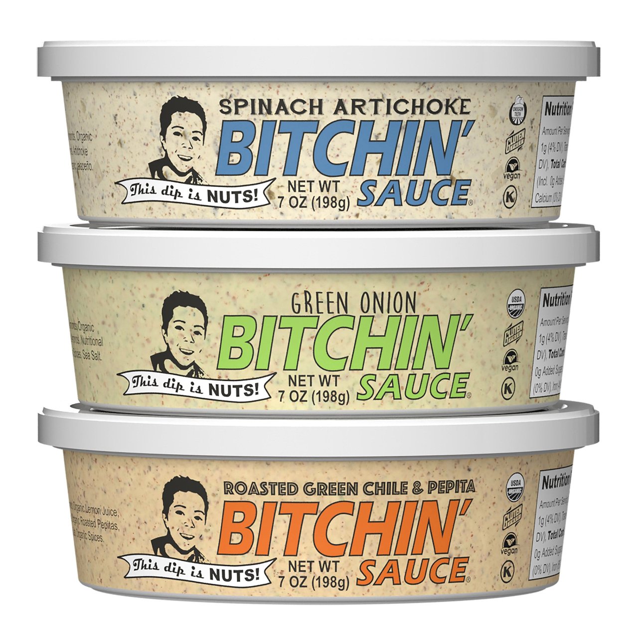 Bitchin' Sauce Organic Variety 3-Pack, 7 oz Each