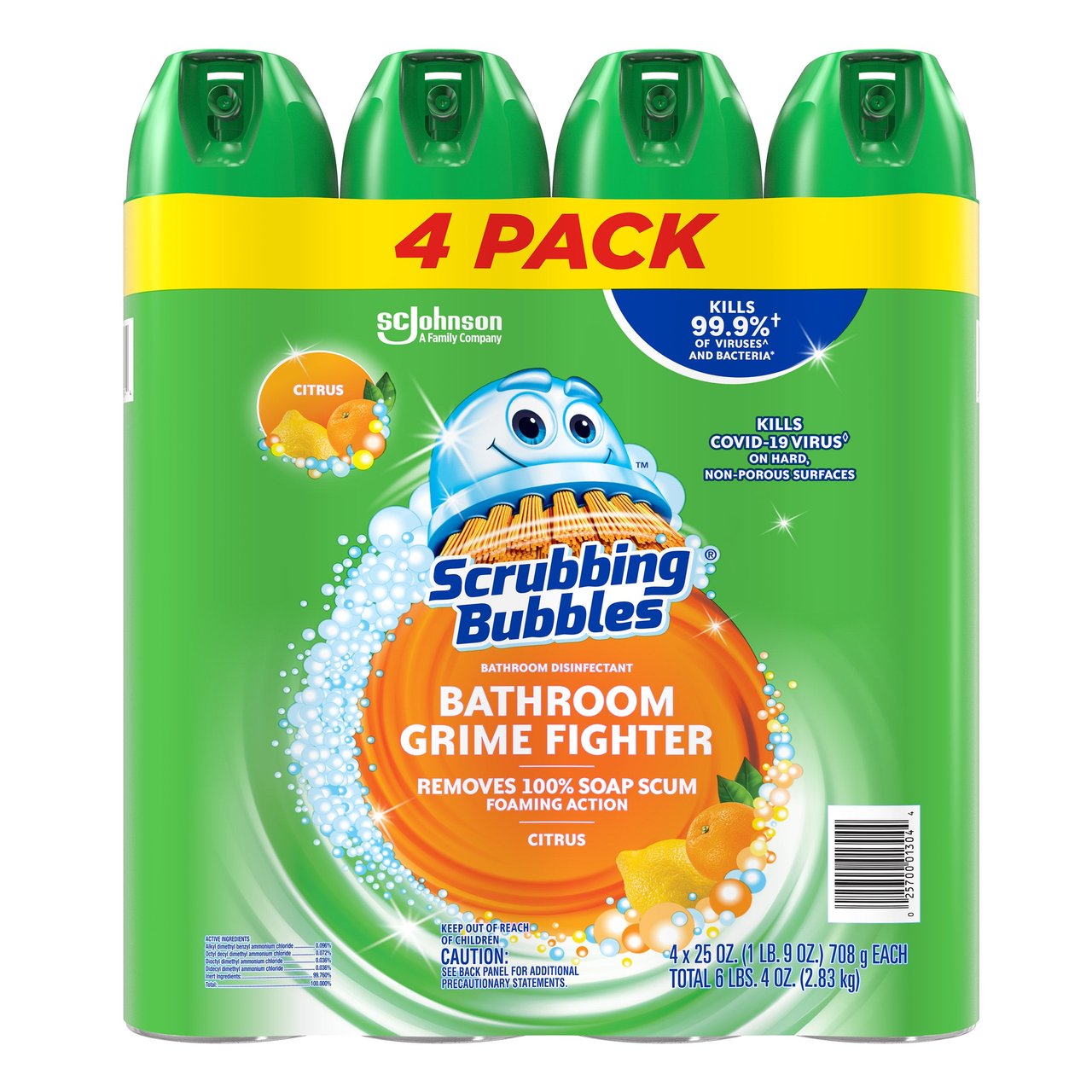 Scrubbing Bubbles Bathroom Grime Fighter, 4 Pack, 25 Ounces Each - Image 1