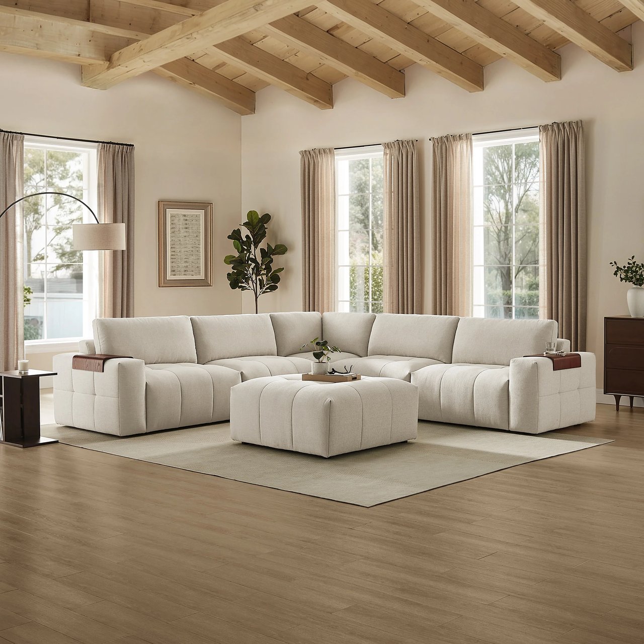 Aiden & Ivy Paige 6-Piece Modular Fabric Sectional - Image 1