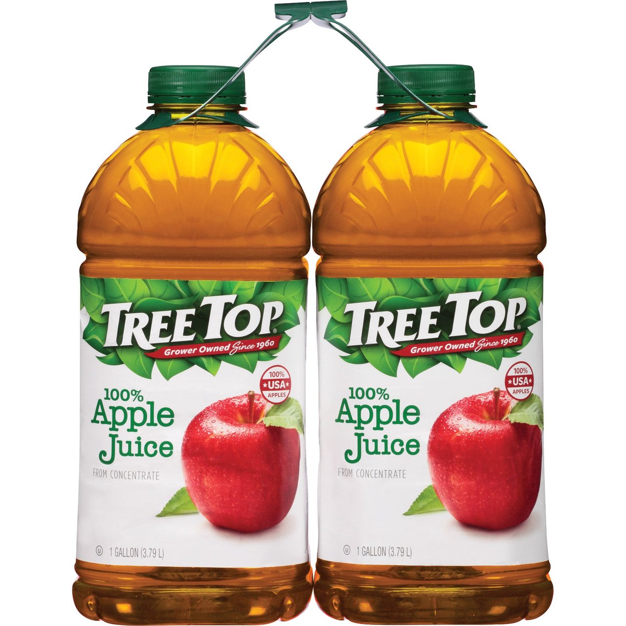 Tree Top 100% Apple Juice, 2-Pack of 1 Gallon (128 oz) Bottles - Image 1