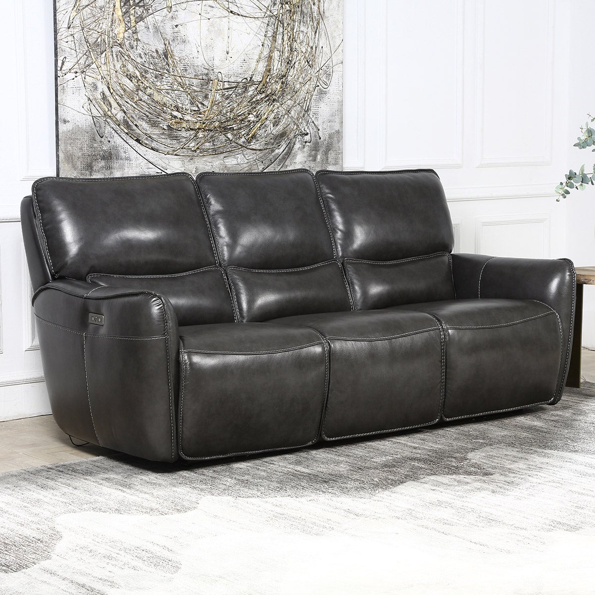 SIMON LI LEATHER POWER RECLINING SOFA - Image 1