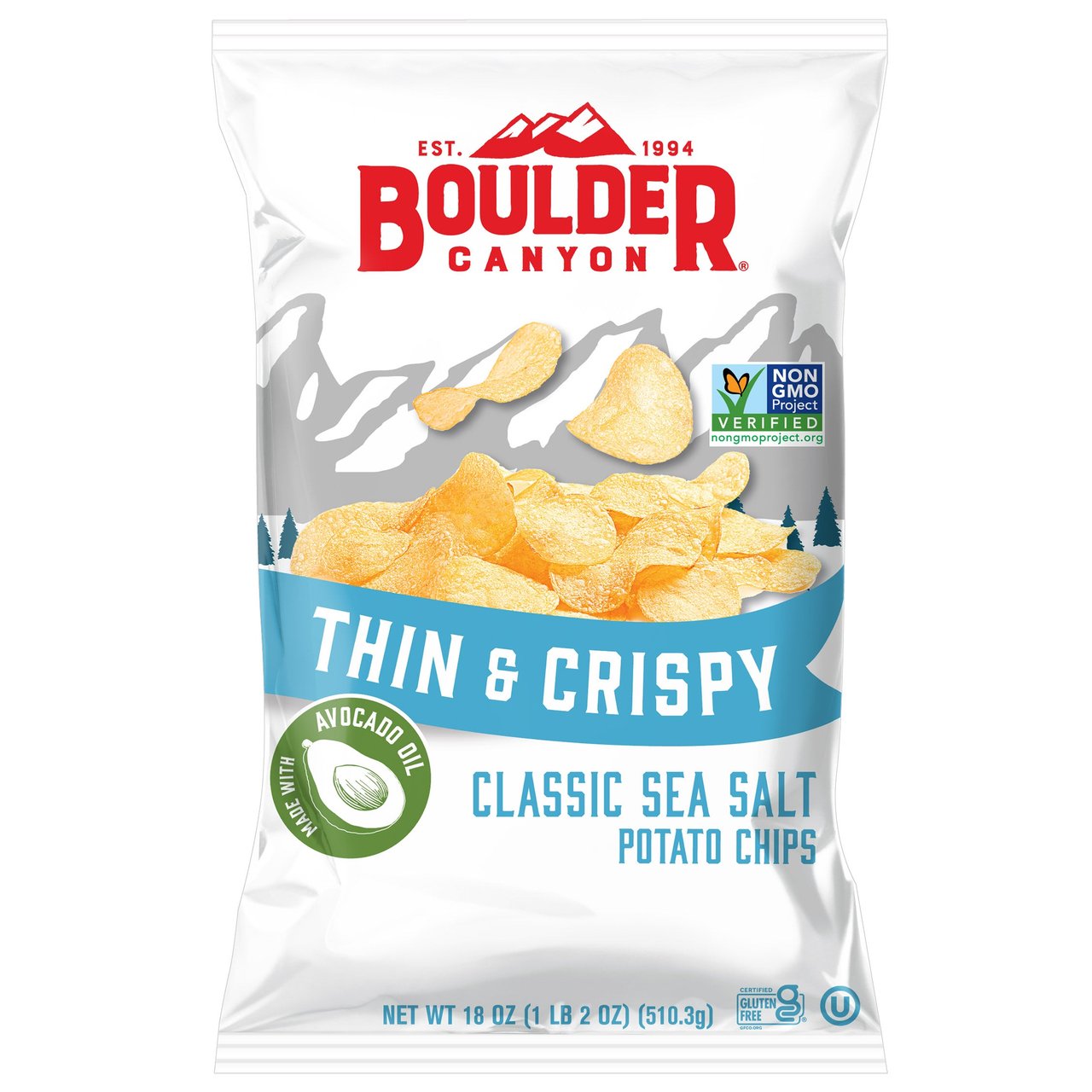 Boulder Canyon Avocado Oil Sea Salt Potato Chips 18 oz - Image 1