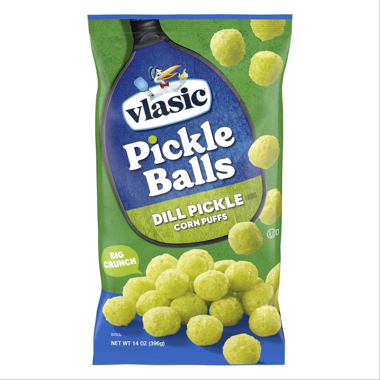 Vlasic Pickle Balls Dill Pickle Flavored Corn Puffs 14 oz (0.875 lbs) - Image 1