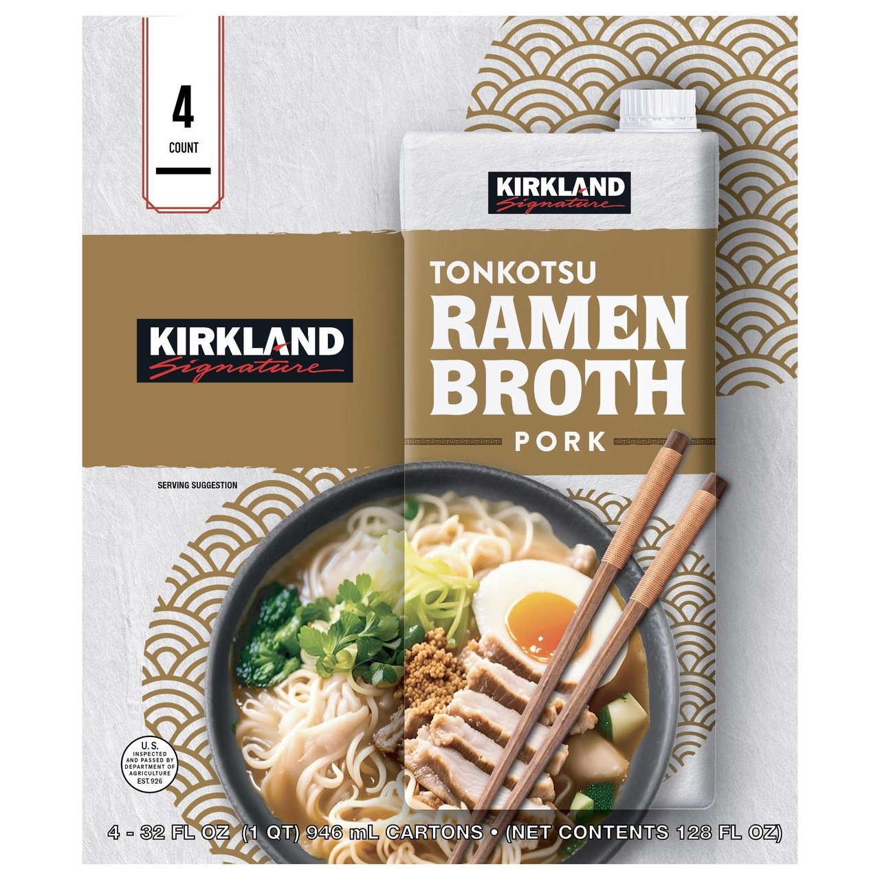 Kirkland Signature Tonkotsu Ramen Broth, 4-Pack, 32 Ounces Each - Image 1