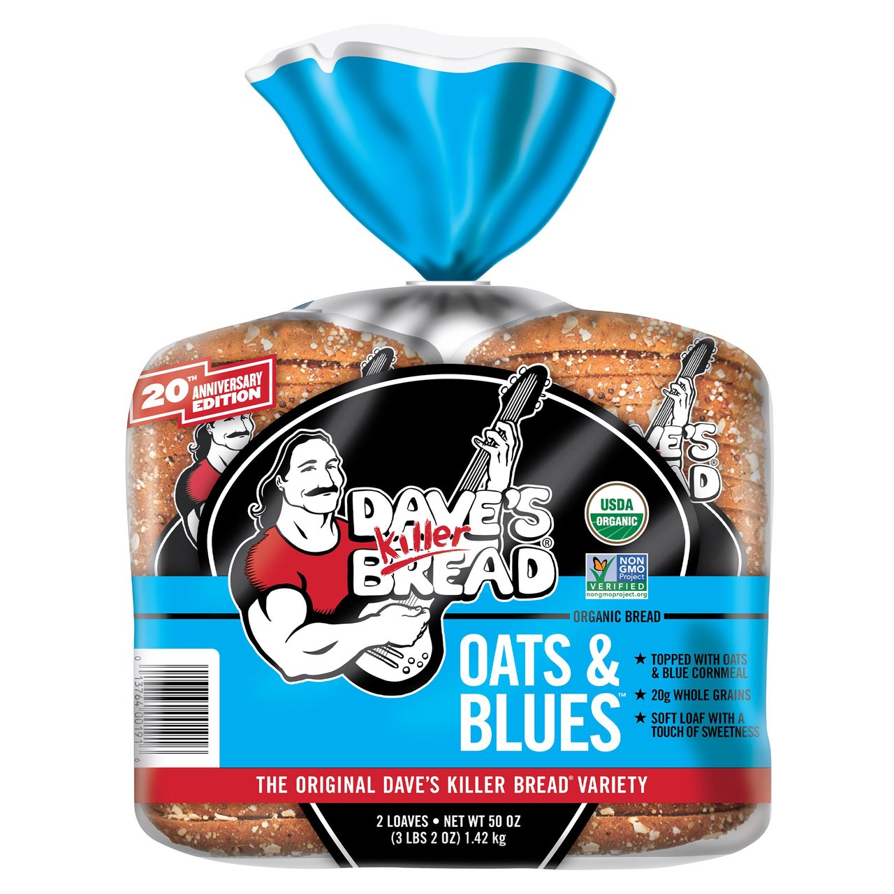 Organic Dave's Killer Bread Oats & Blues, 25 oz, 2-Pack - Image 1