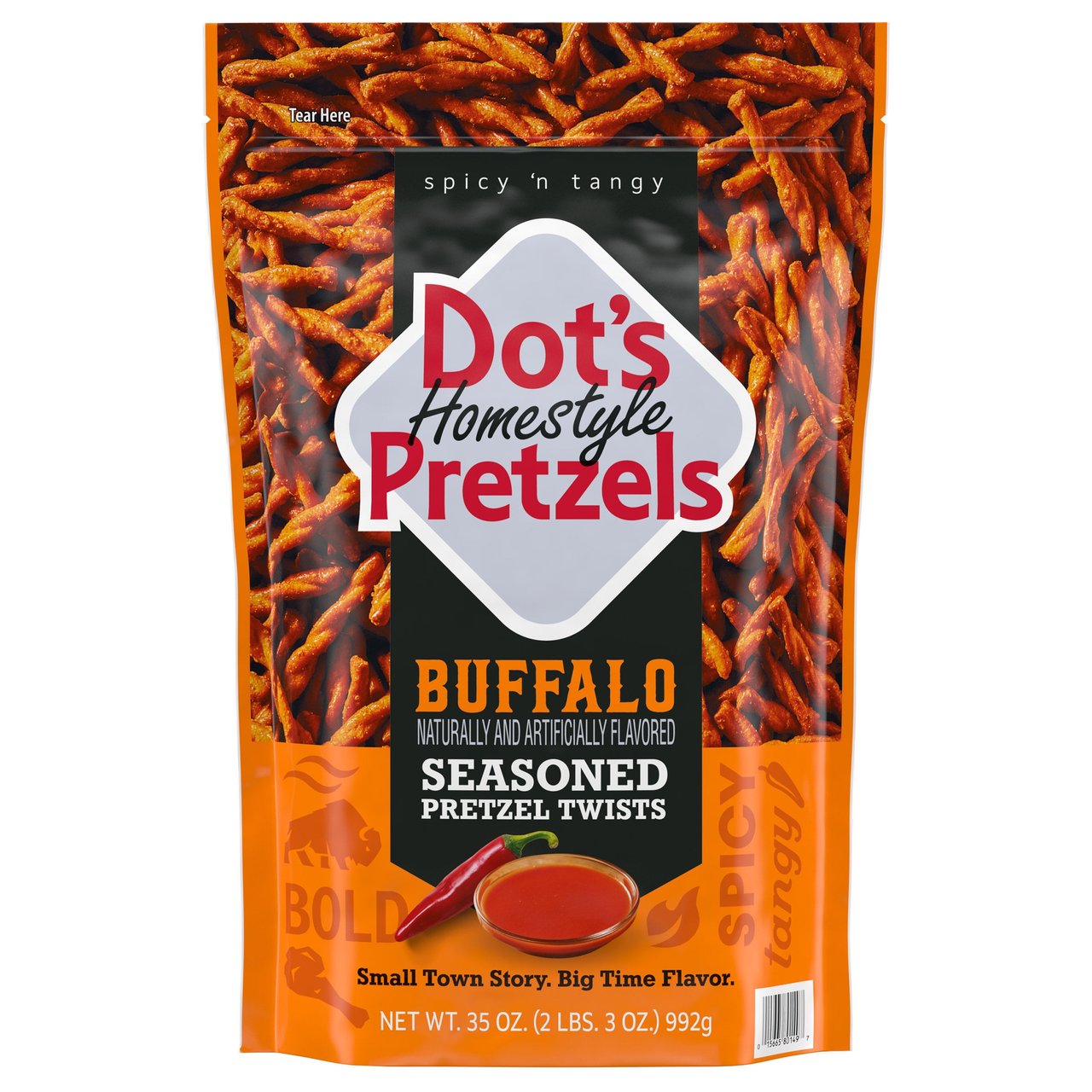 Dot's Pretzels Buffalo Flavor 35 oz (2.1 lbs) - Image 1