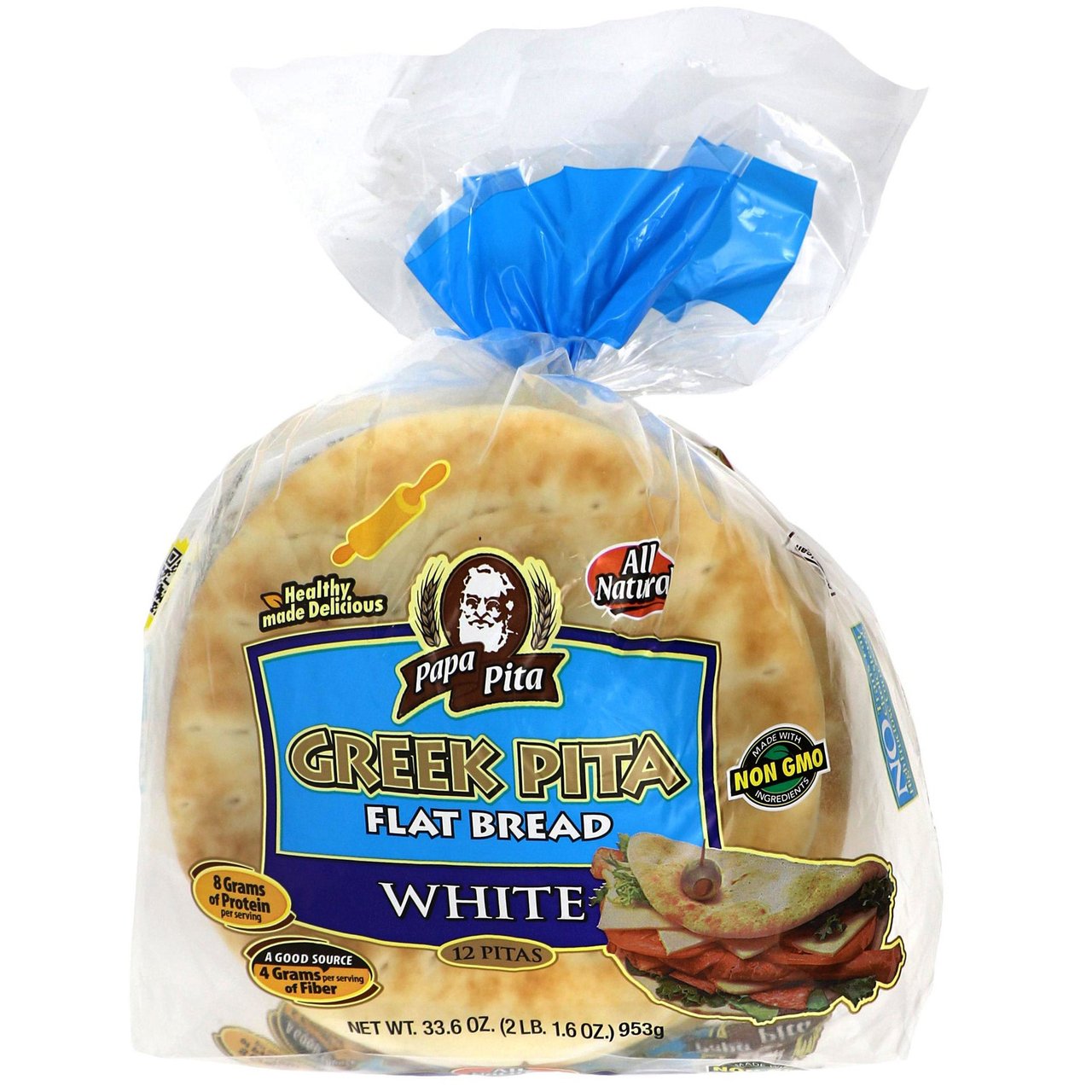 Papa Pita Bakery Greek Pita Flat Bread, 12 ct