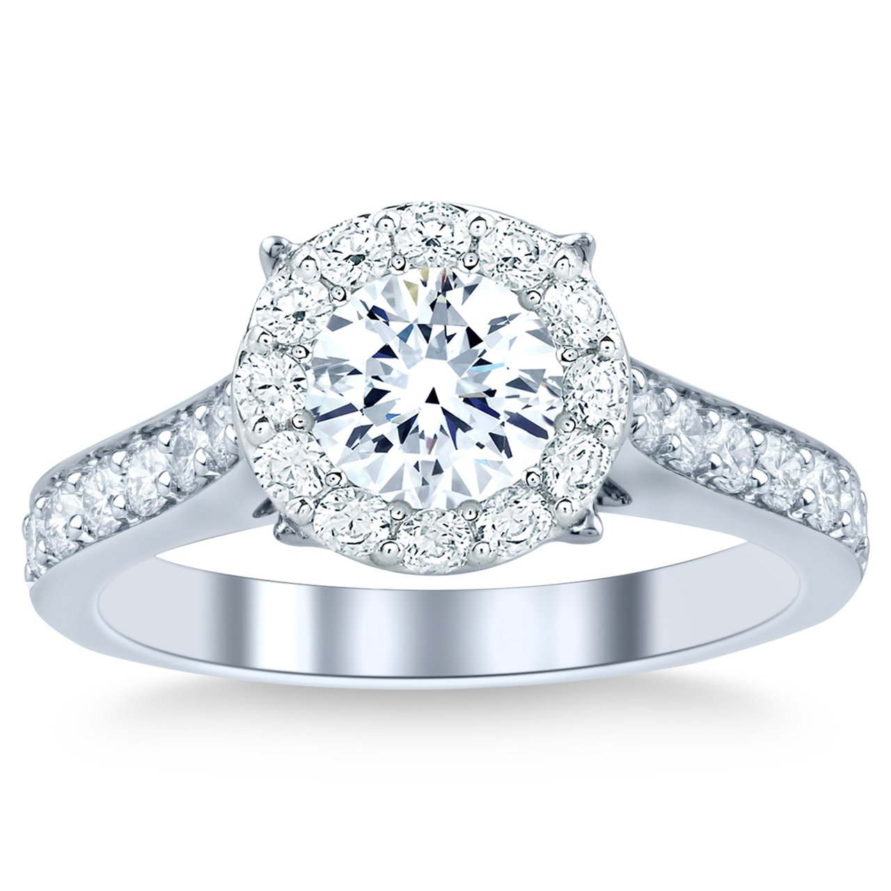 Platinum VS2 I 1.58 CTW Round Diamond Ring (0.90 CTR Center) - Image 1