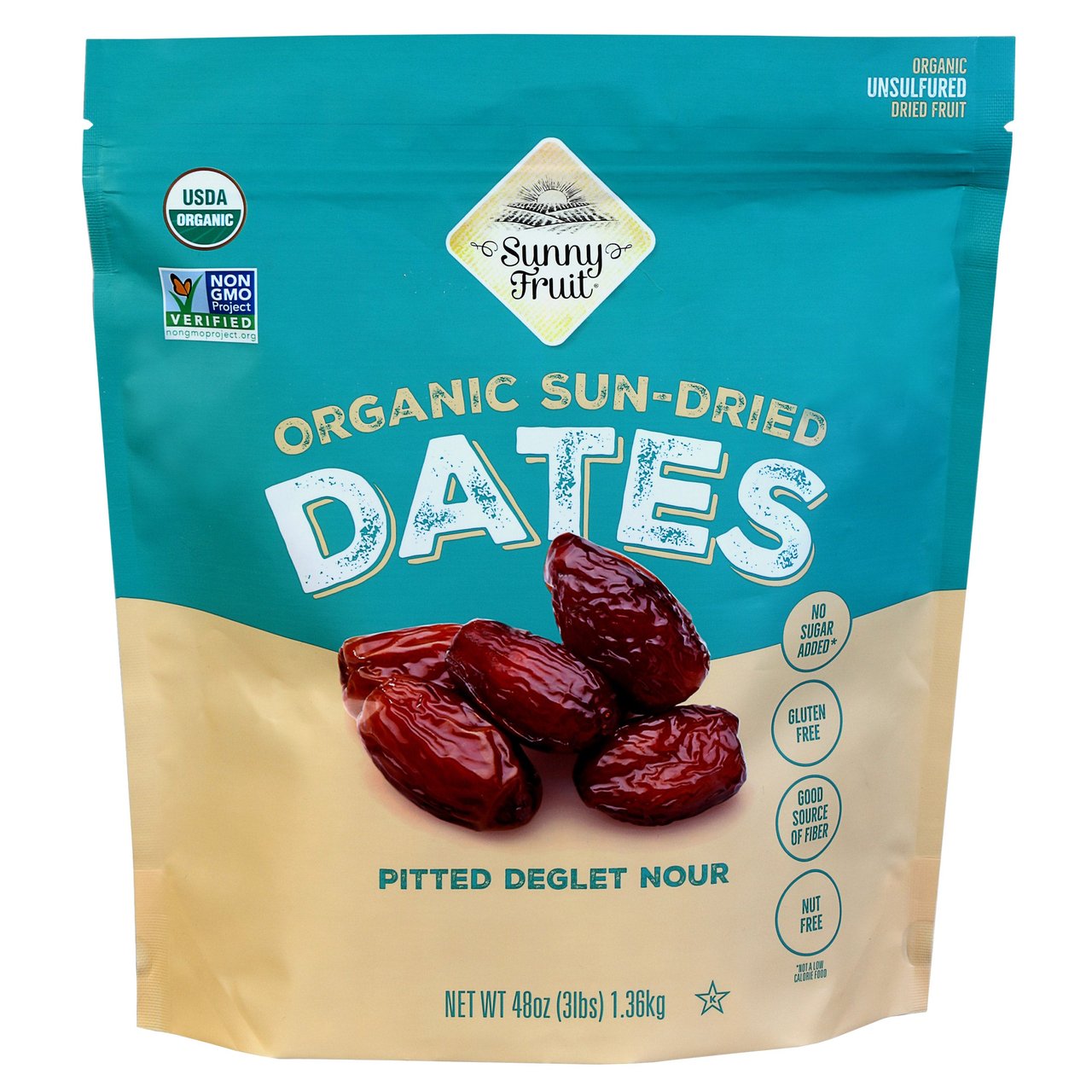 Sunny Fruit Organic Dates 48 oz (3 lbs) - Image 1