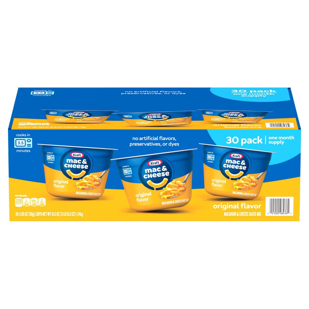 Kraft Mac & Cheese Cups, 30 Count / 2.05 oz