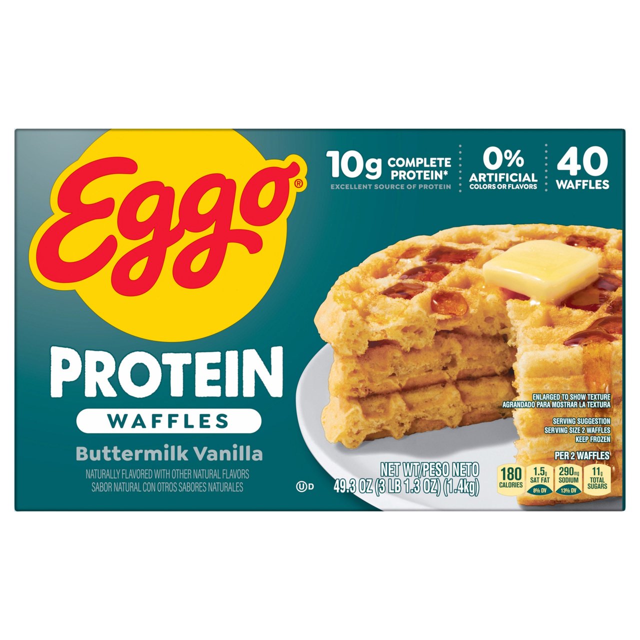 Eggo Protein Buttermilk Vanilla Waffles 40 CT - Image 1