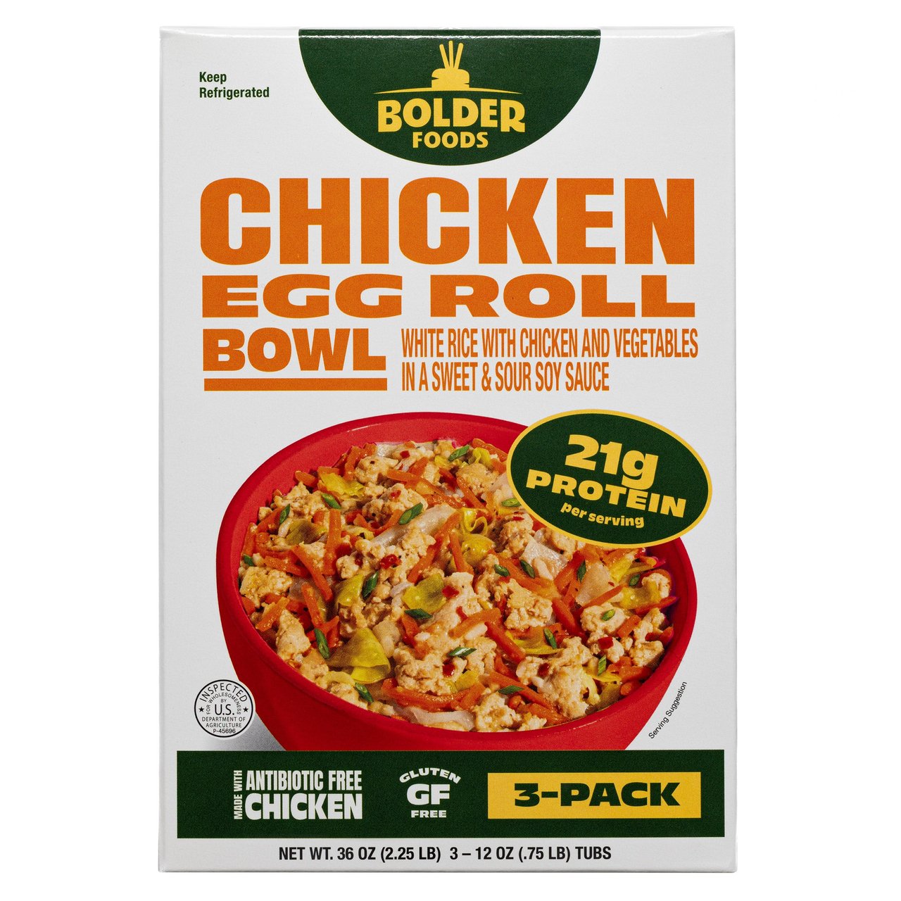 Bolder Foods Chicken Egg Roll Bowl, 3/12 Ounce Package - Image 1