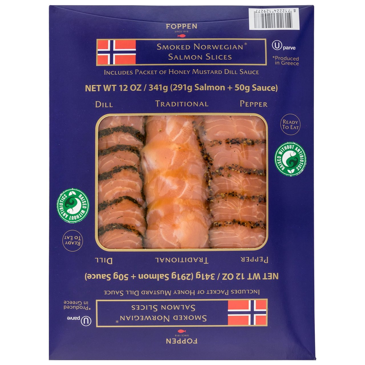 Foppen Smoked Salmon Slices 12 Ounce Package - Image 1