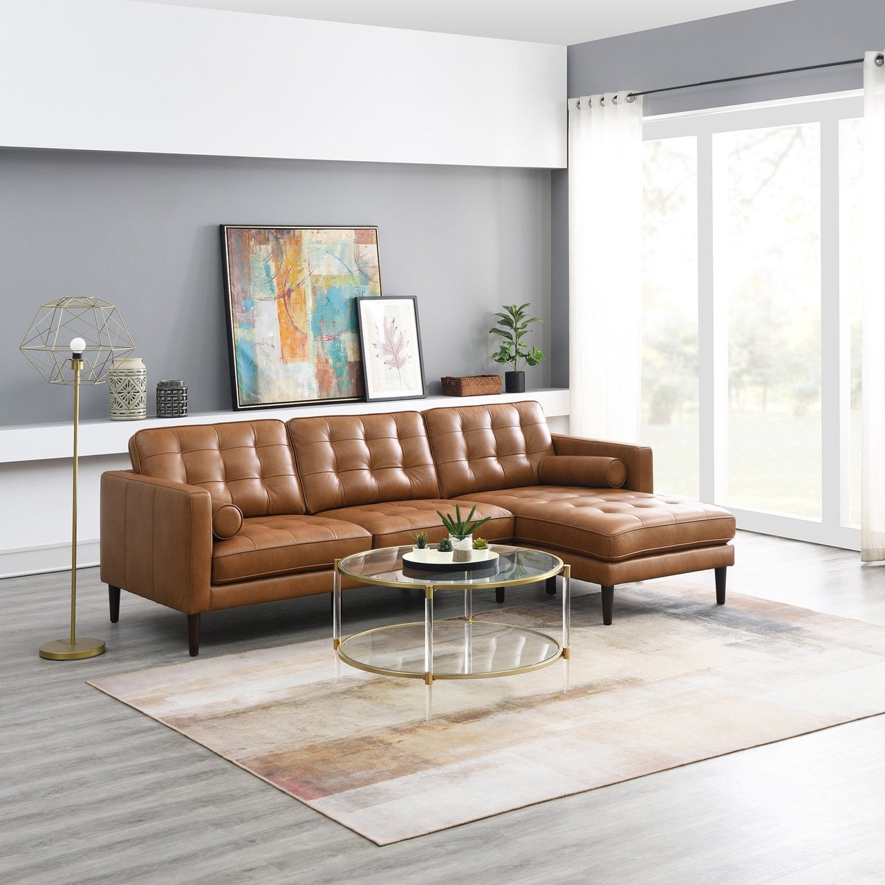 Simon Li Harstine Leather Sectional - Image 1