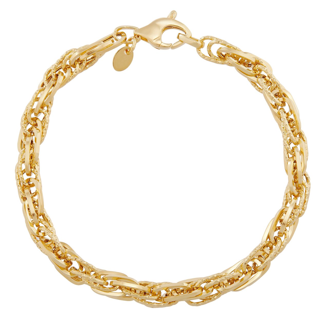 14kt Yellow Gold 7.5" Multi Link Twist Bracelet Made in Italy - Image 1