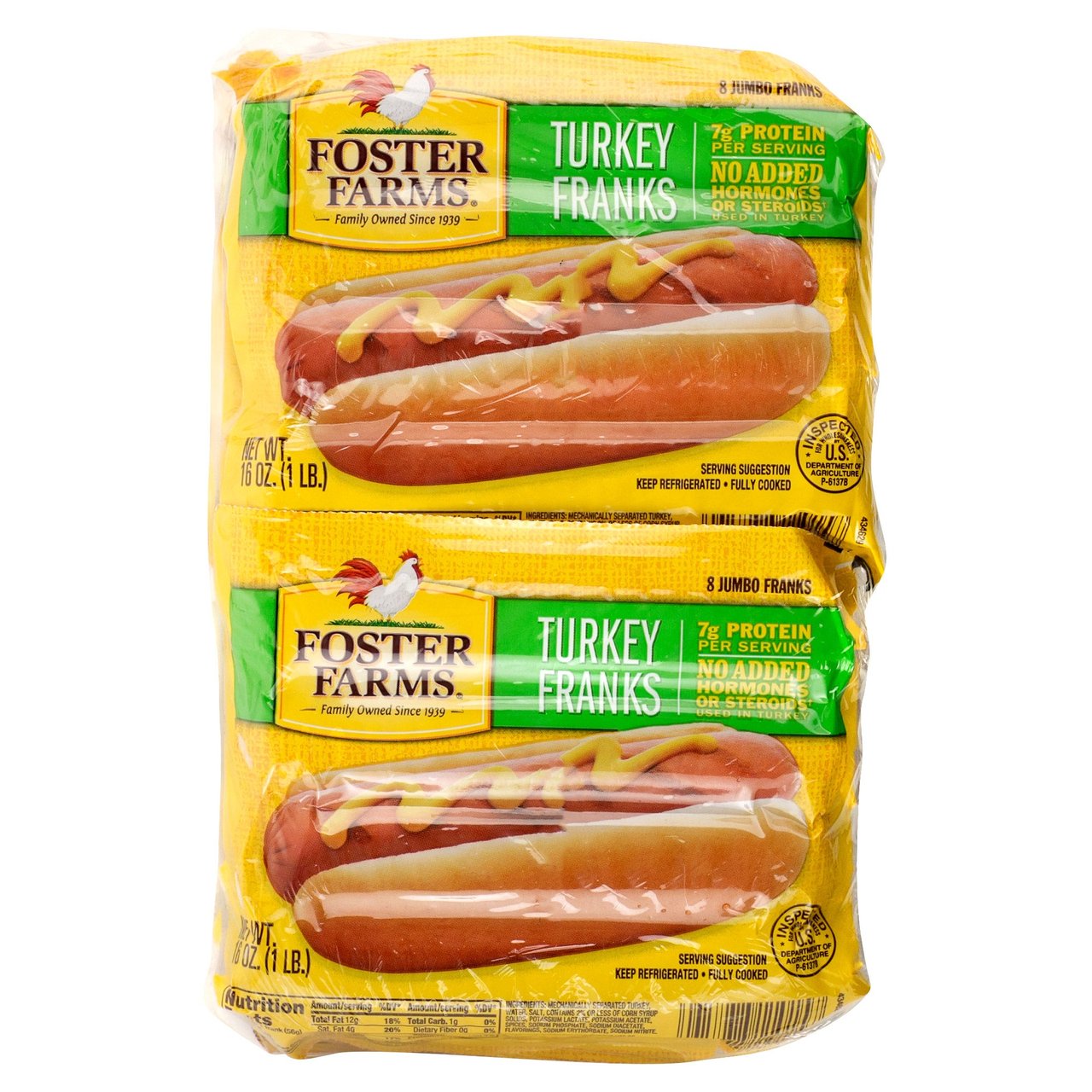 Foster Farms Turkey Franks 6 lbs - Image 1