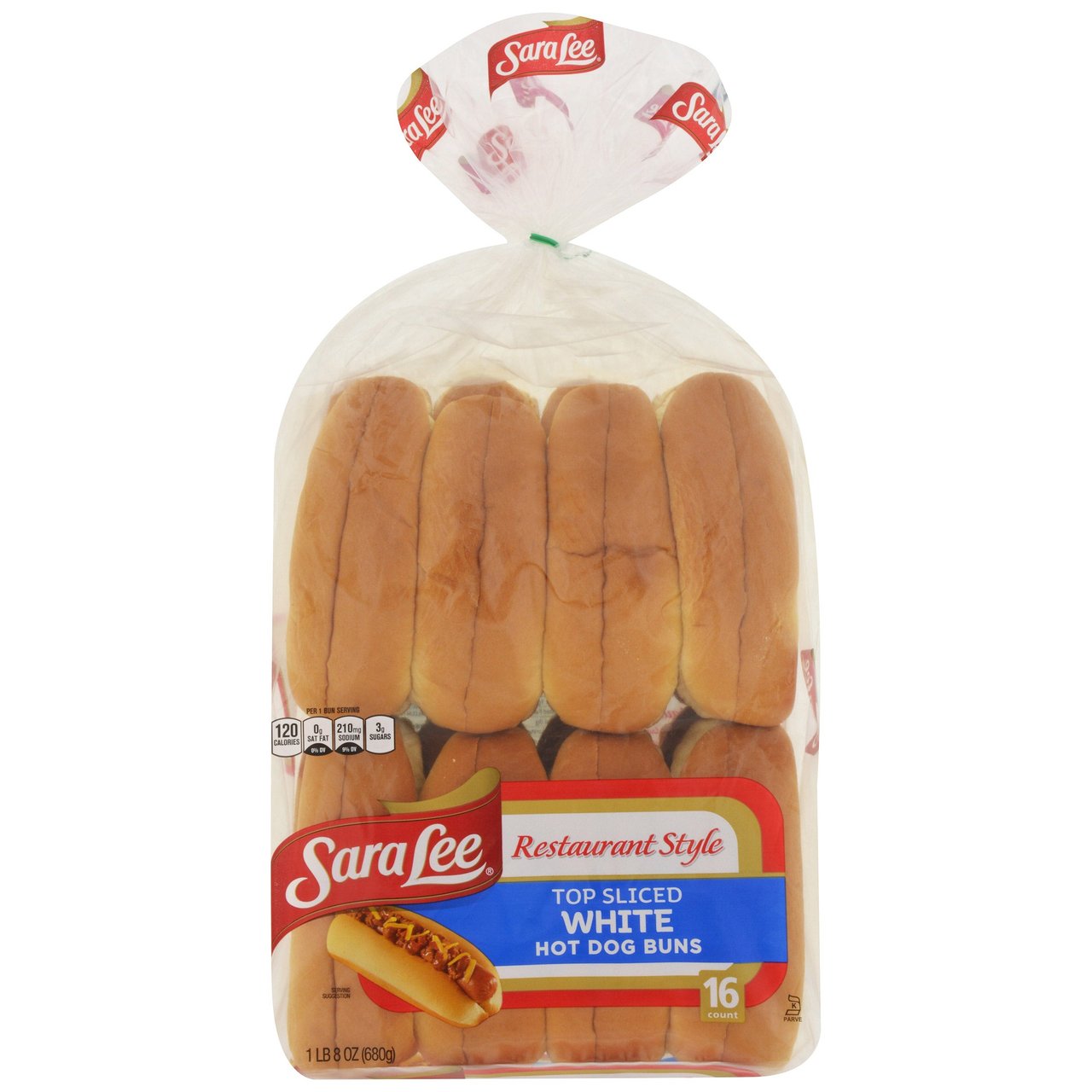 Sara Lee Restaurant Style Hot Dog Buns, White, 16 CT / 28 OZ - Image 1