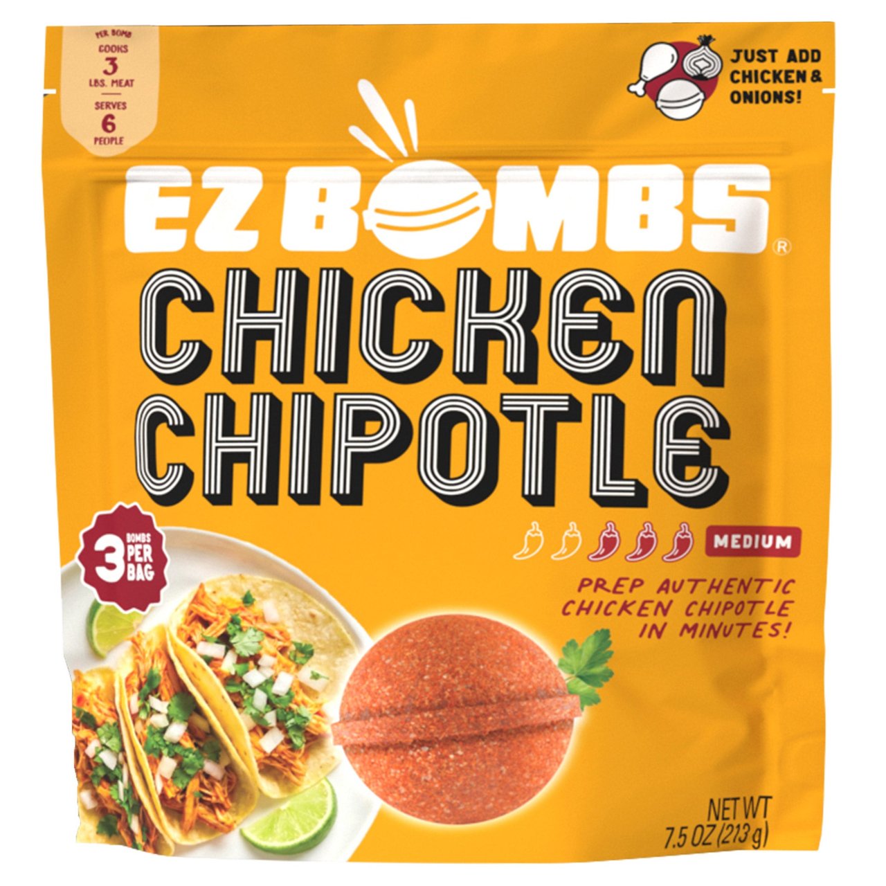 EZ BOMBS CHICKEN CHIPOTLE 3 COUNT 7.5 OUNCES - Image 1