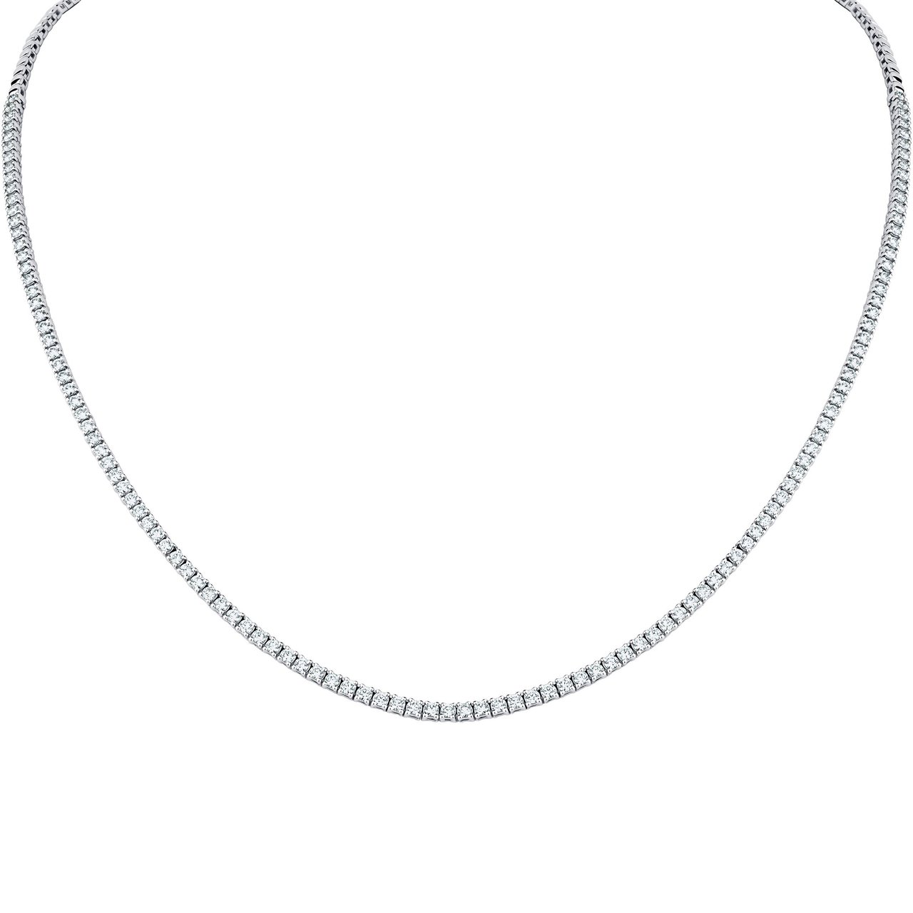14K White Gold G VS2 2.5ct Round Diamond Strand Necklace - Image 1