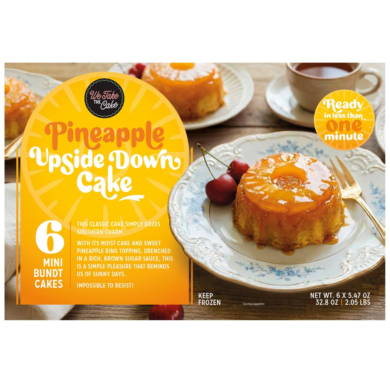 We Take the Cake Pineapple Upside Down Cake, 6 Mini Bundt Cakes, 5.47 oz Each - Image 1