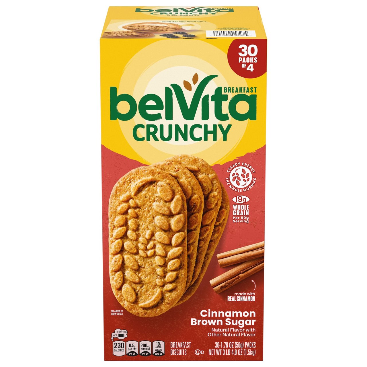 belVita Breakfast Biscuits, Cinnamon Brown Sugar, 30 Pack / 1.76 oz - Image 1