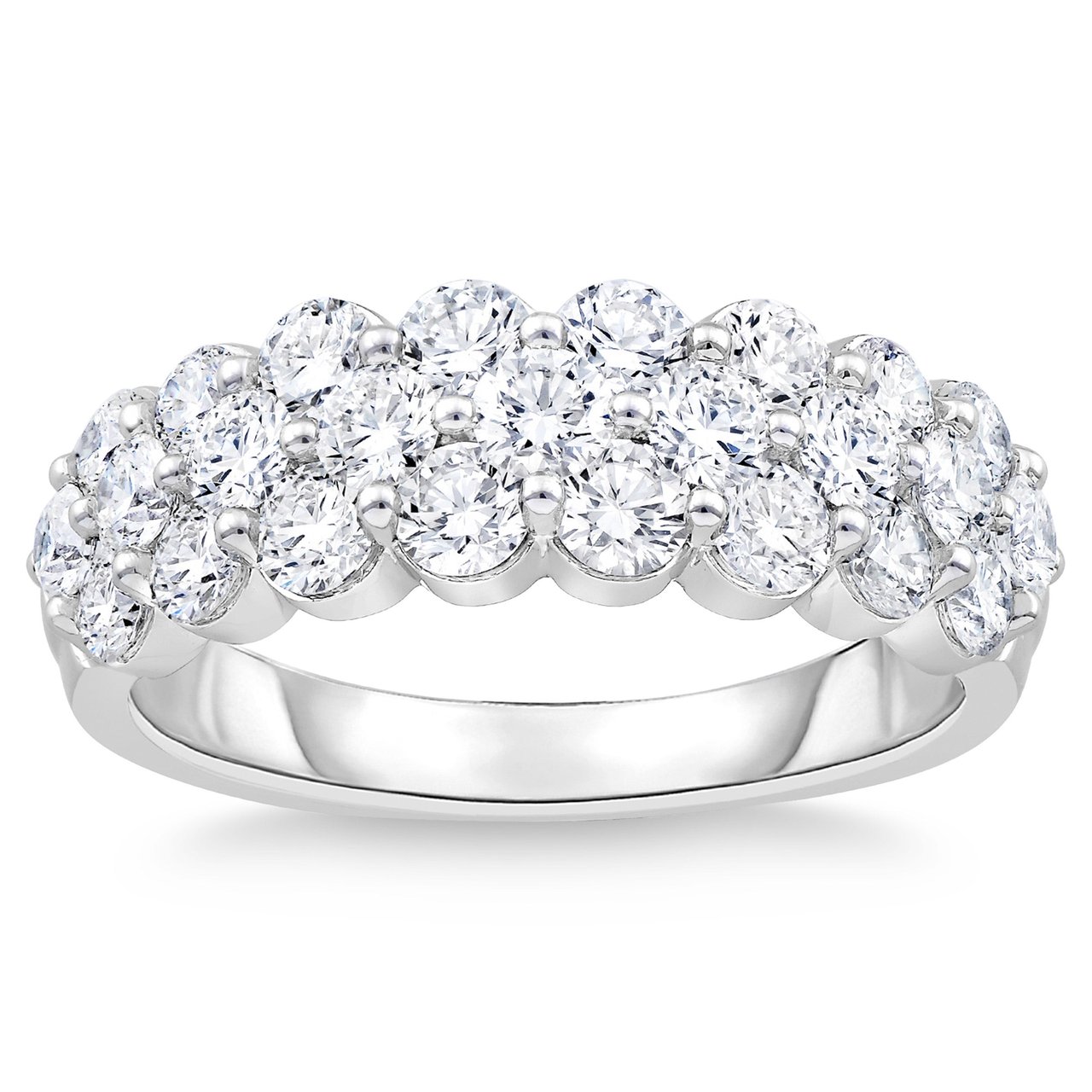 Platinum VS2 I 2.0 CTW Round Brilliant Diamond 3-Row Band - Image 1