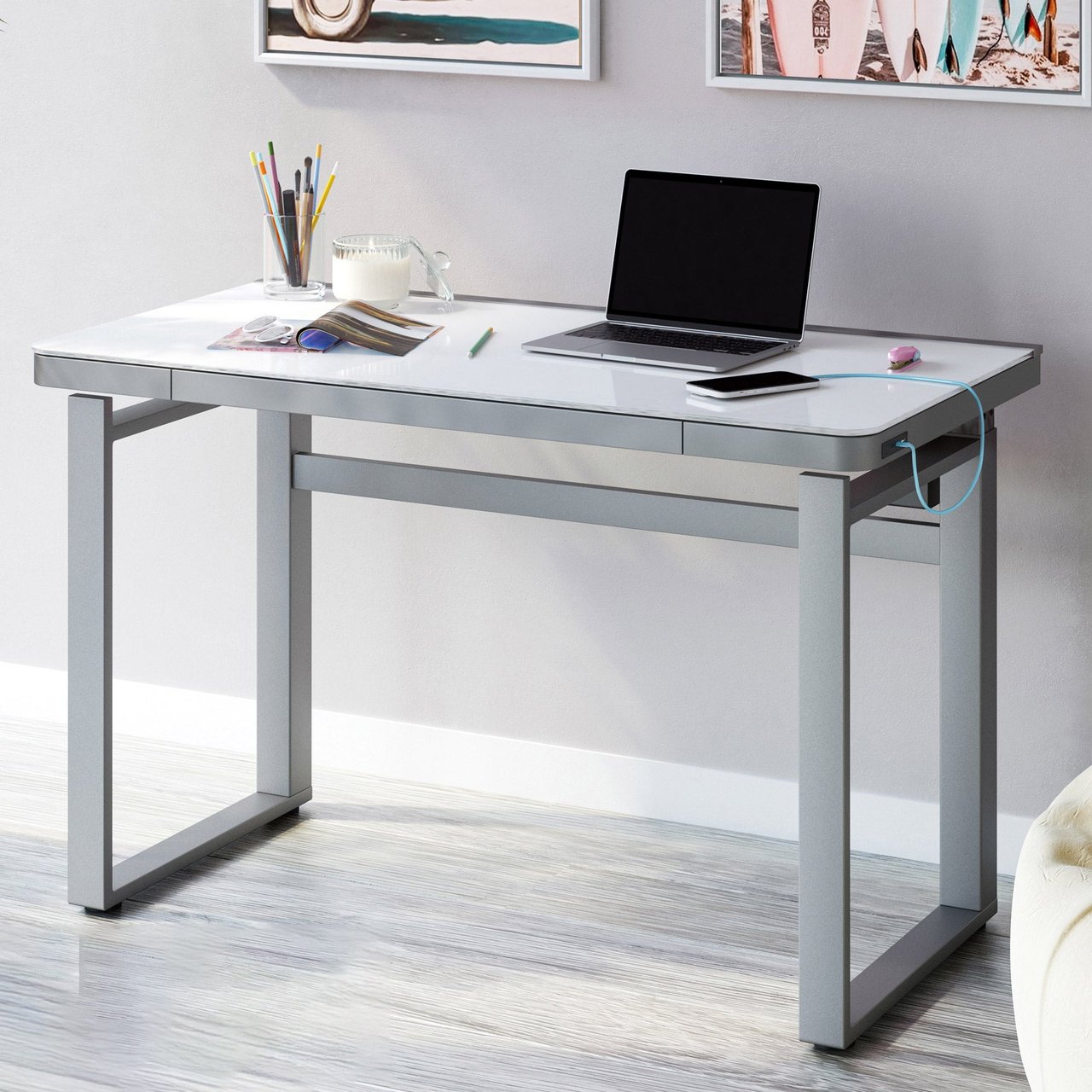 Tresanti Aurora 47" Adjustable Height Desk with LED - Image 1