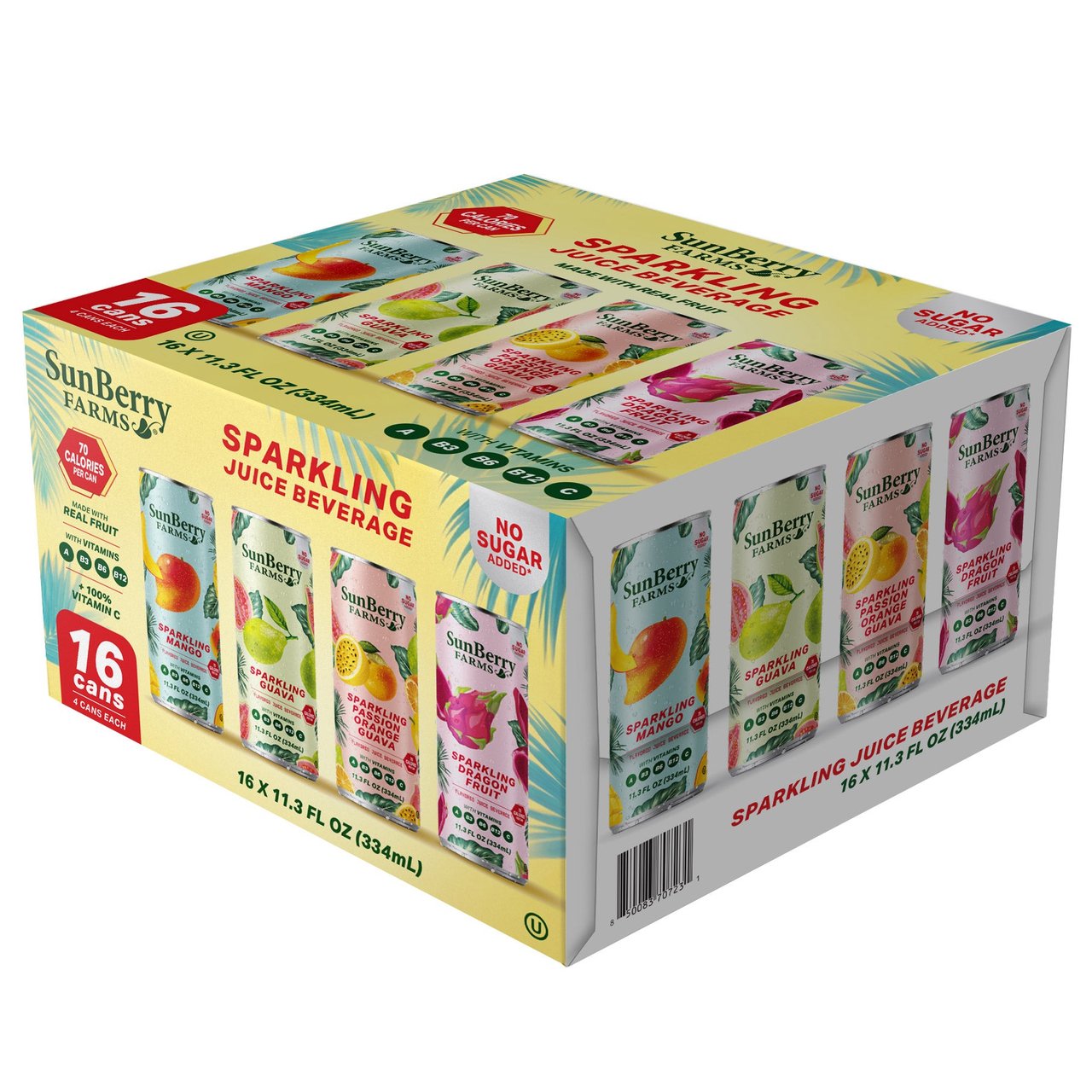 SUNBERRY TROP. SPARKLING JUICE 16/11.3 OZ CANS - Image 1