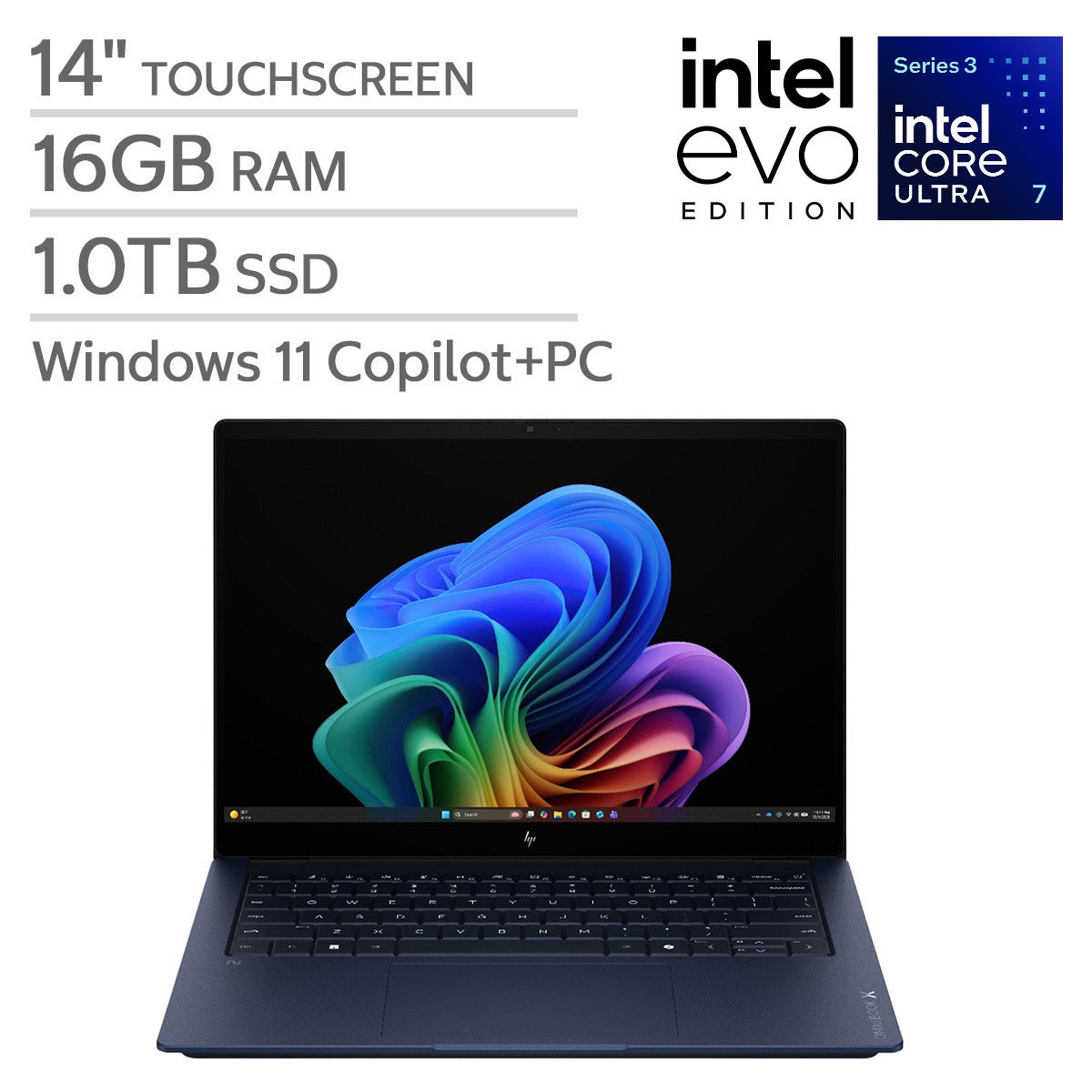 HP OmniBook X 14" Touchscreen Laptop - Intel Core Ultra 7 355 - 16GB RAM - 1TB SSD - Windows 11 - Image 1