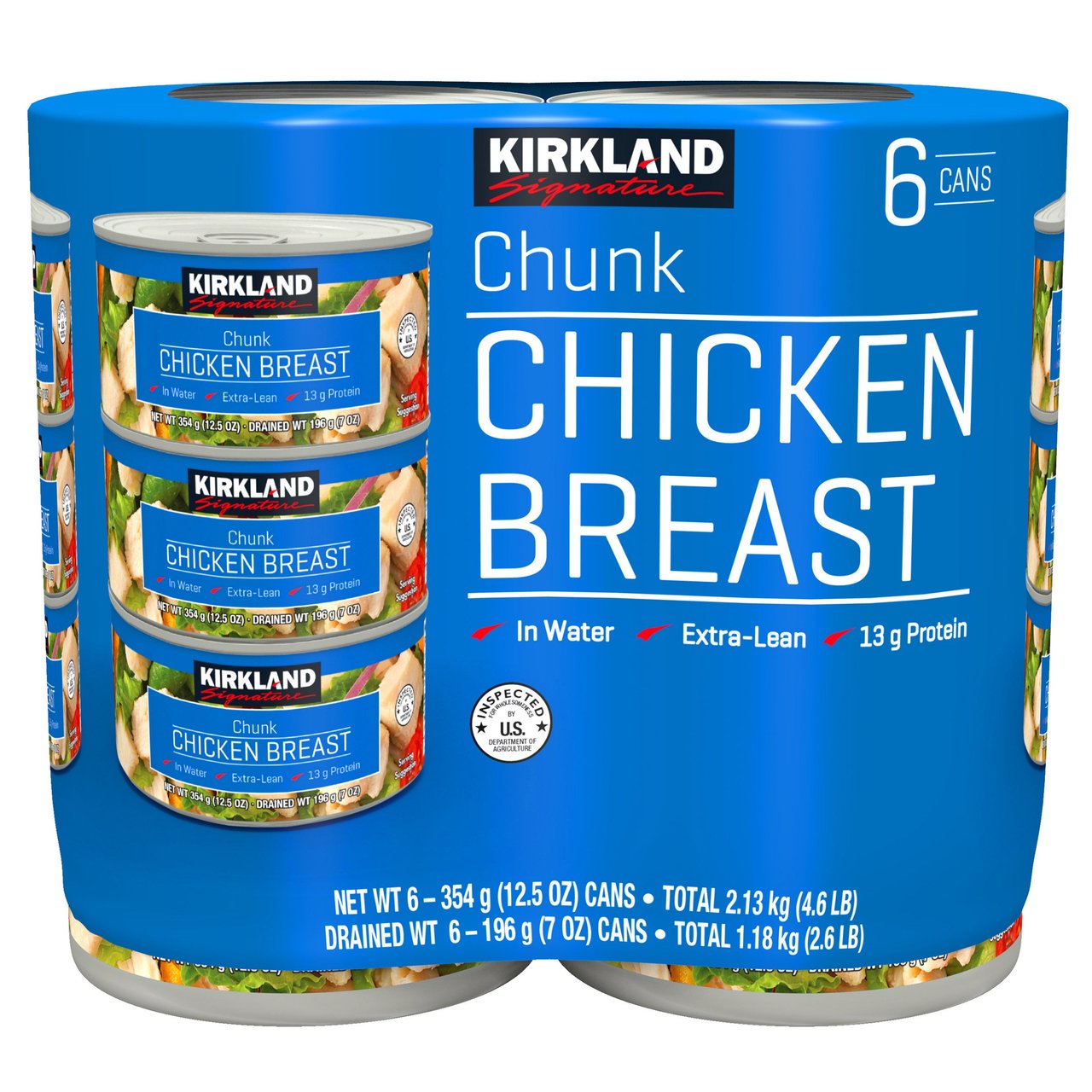 Kirkland Signature Chunk Chicken Breast 6/12.5 Ounce Cans - Image 1