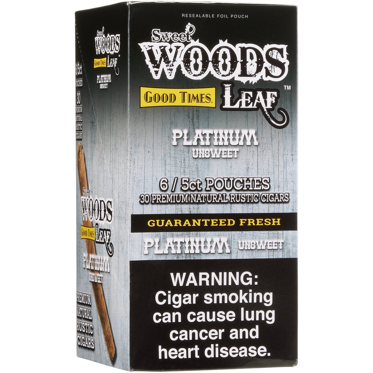 Sweet Woods Leaf Cigars Platinum 6/5CT Pouches - Image 1