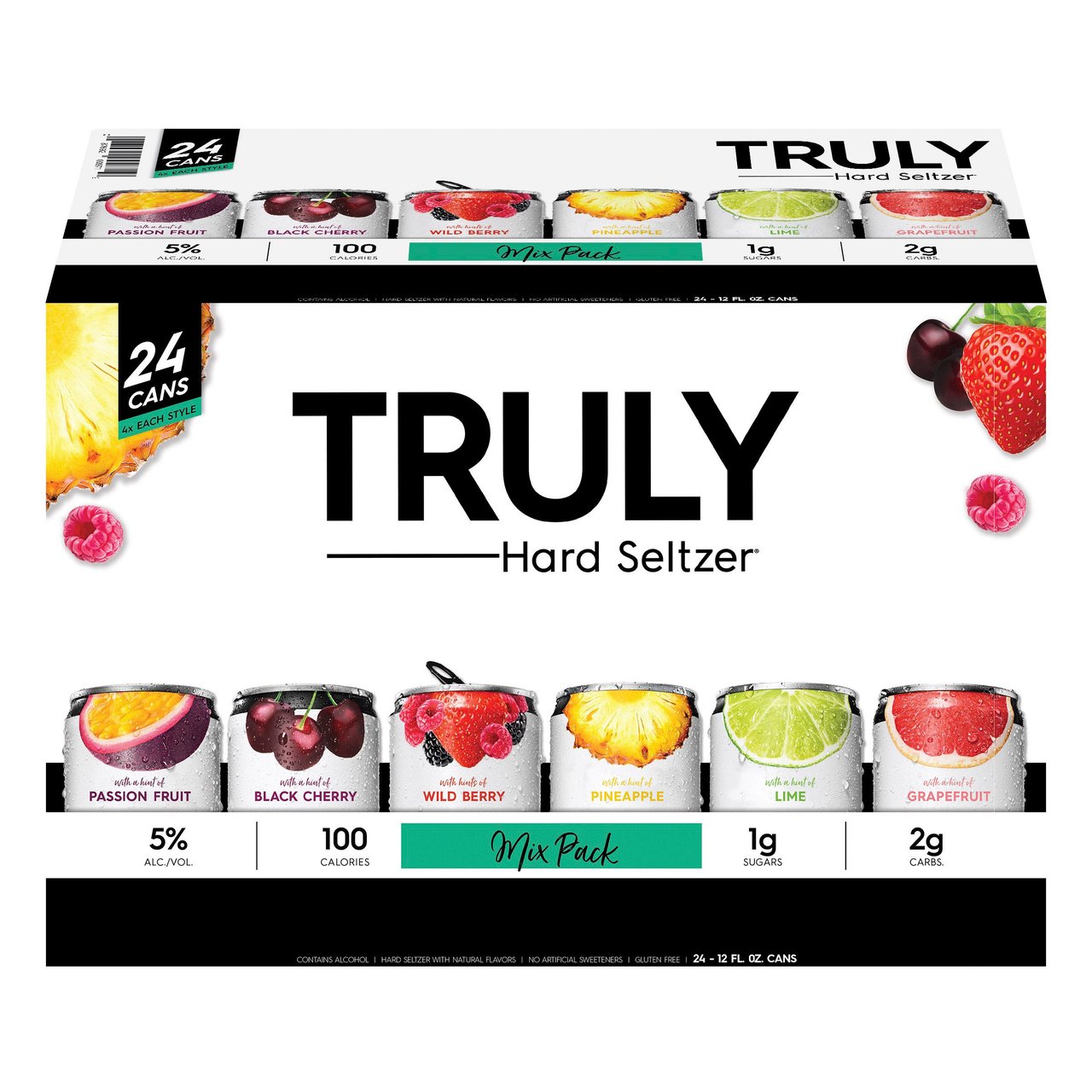 Truly Variety Spiked & Sparkling Contains Alc 24/12oz