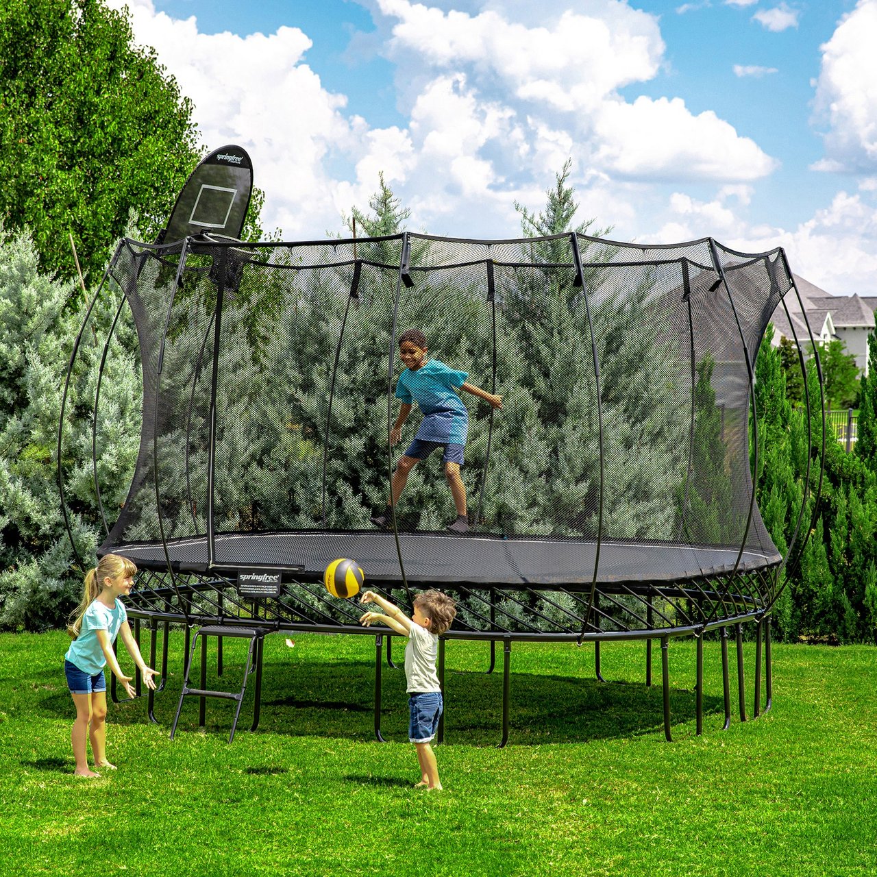 Springfree 11' x 13' Jumbo Rectangle Trampoline Bundle - Image 1