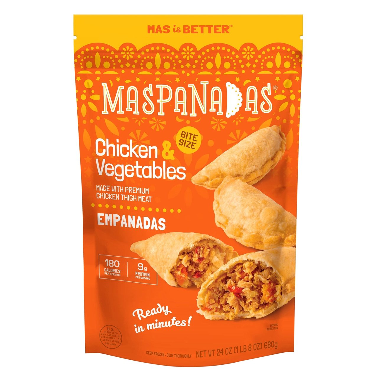 Maspanadas Chicken & Vegetable Empanadas 24 oz (1.5 lbs) - Image 1