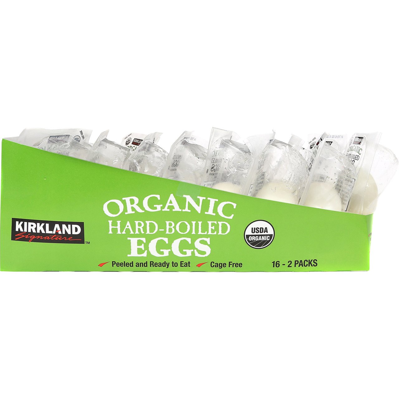 Kirkland Signature Organic Hard Boiled Peeled Eggs, 16/2 ct