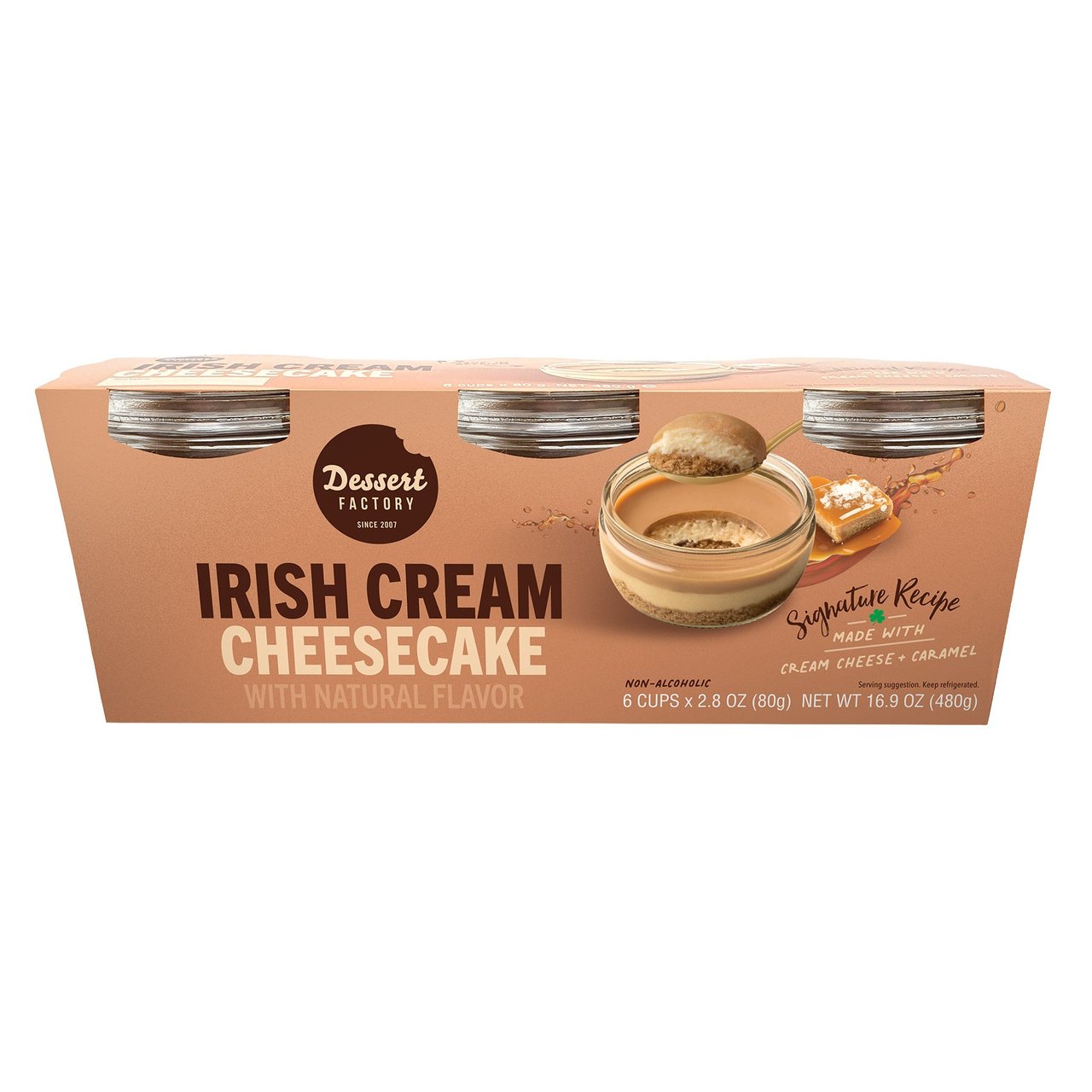Dessert Factory Irish Cream Cheesecake, 6 x 2.8 oz - Image 1