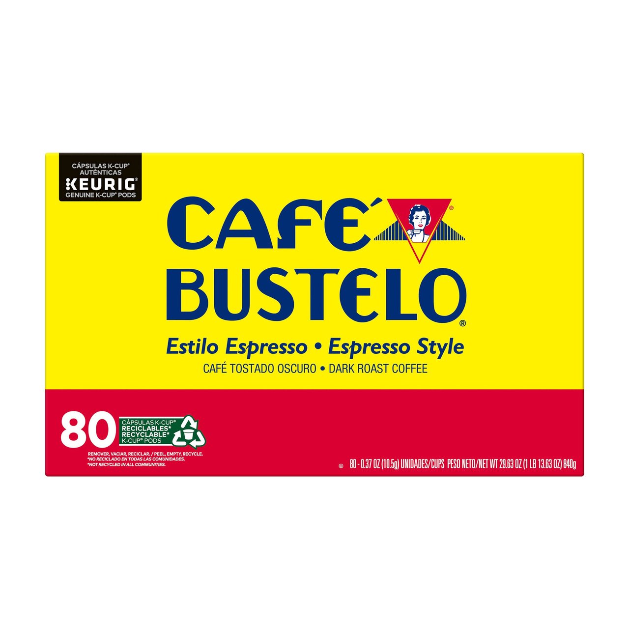 Café Bustelo Dark Roast Coffee 80 CT K-Cup (29.63oz) - Image 1