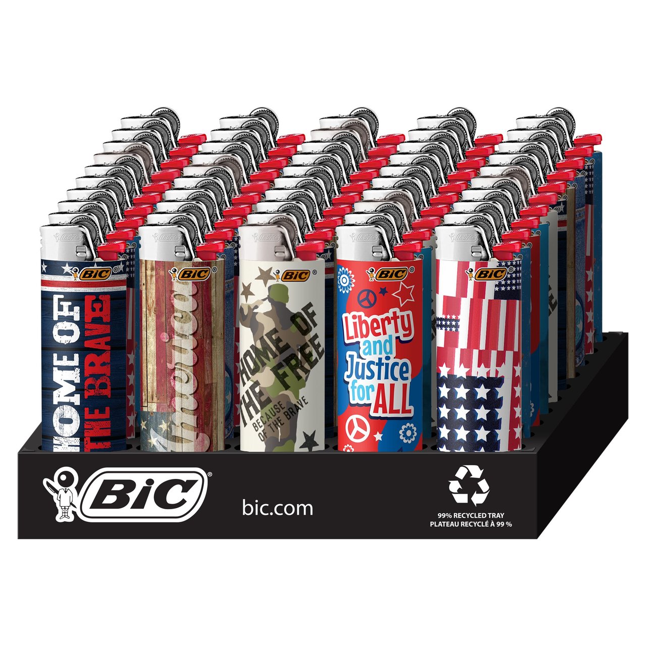 BIC Lighters Americana 50 CT Tray - Image 1
