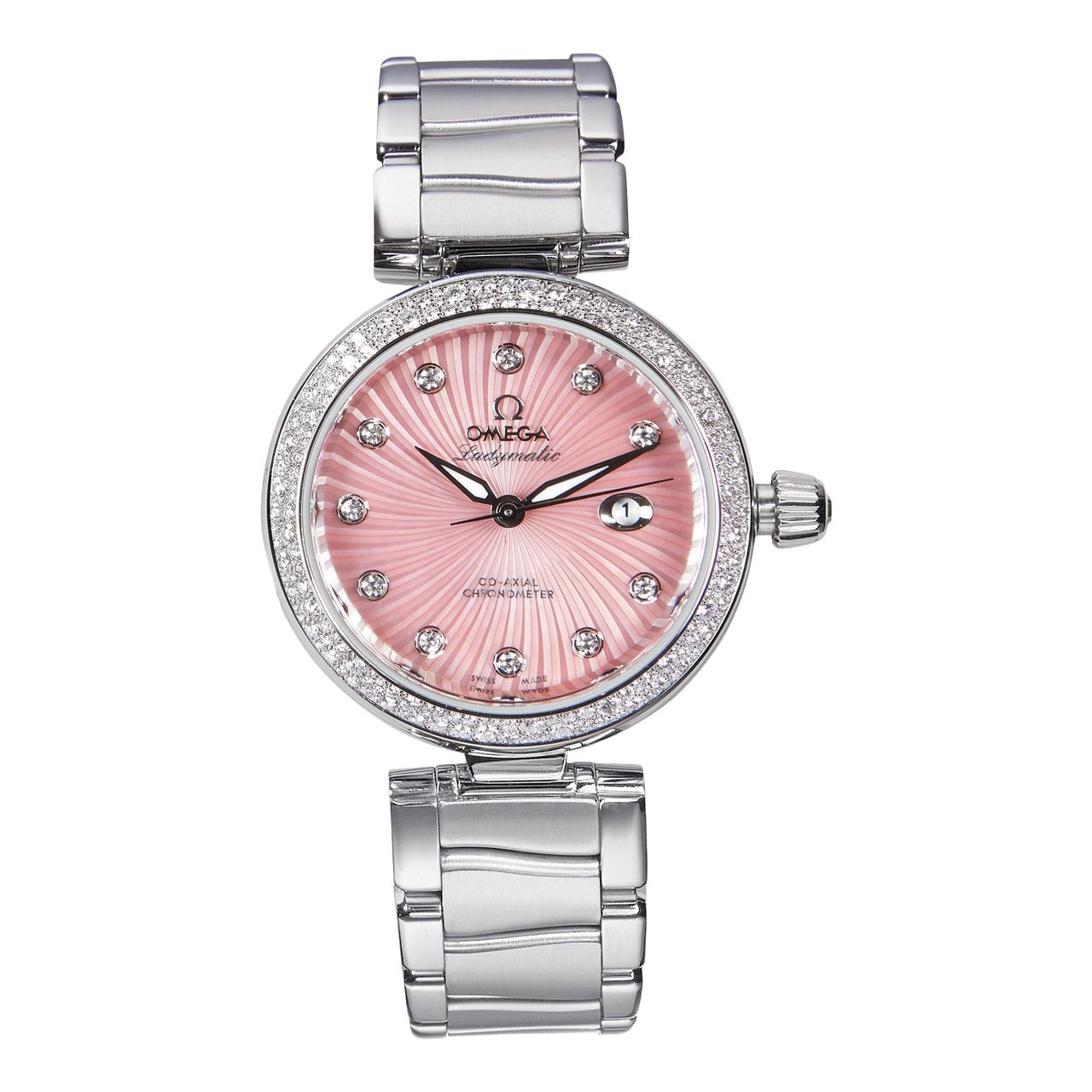 Omega De Ville Ladymatic 34mm Pink Dial Chronometer Ladies Automatic Watch - Image 1