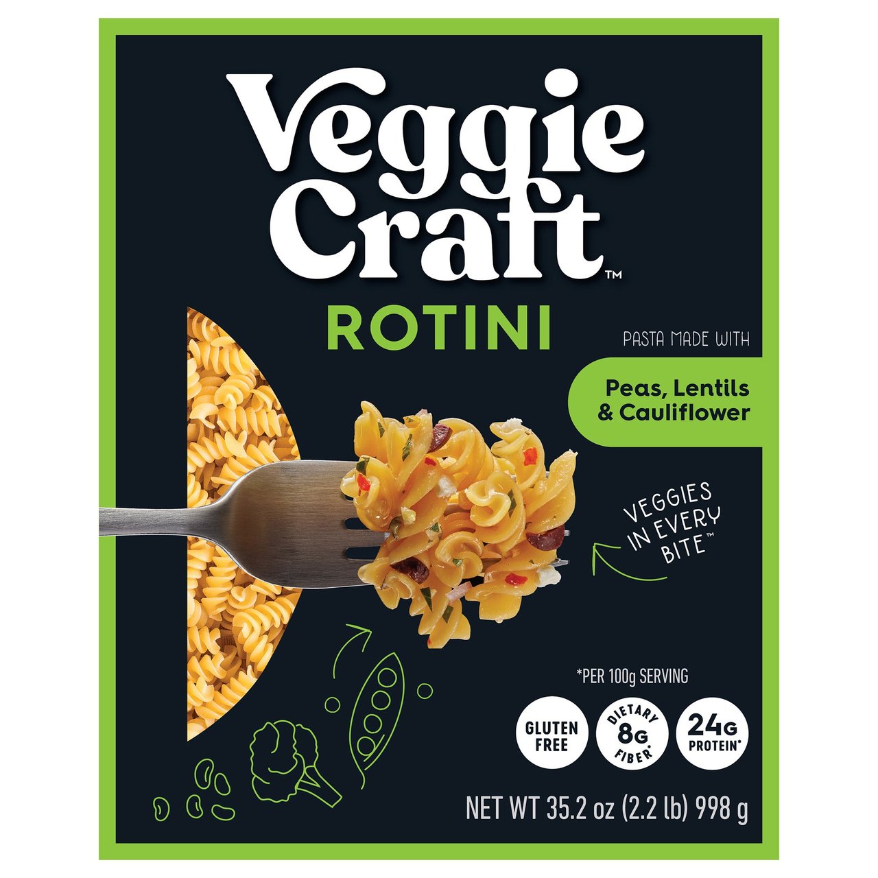 Veggiecraft Rotini Pasta 2.2 lb - Image 1